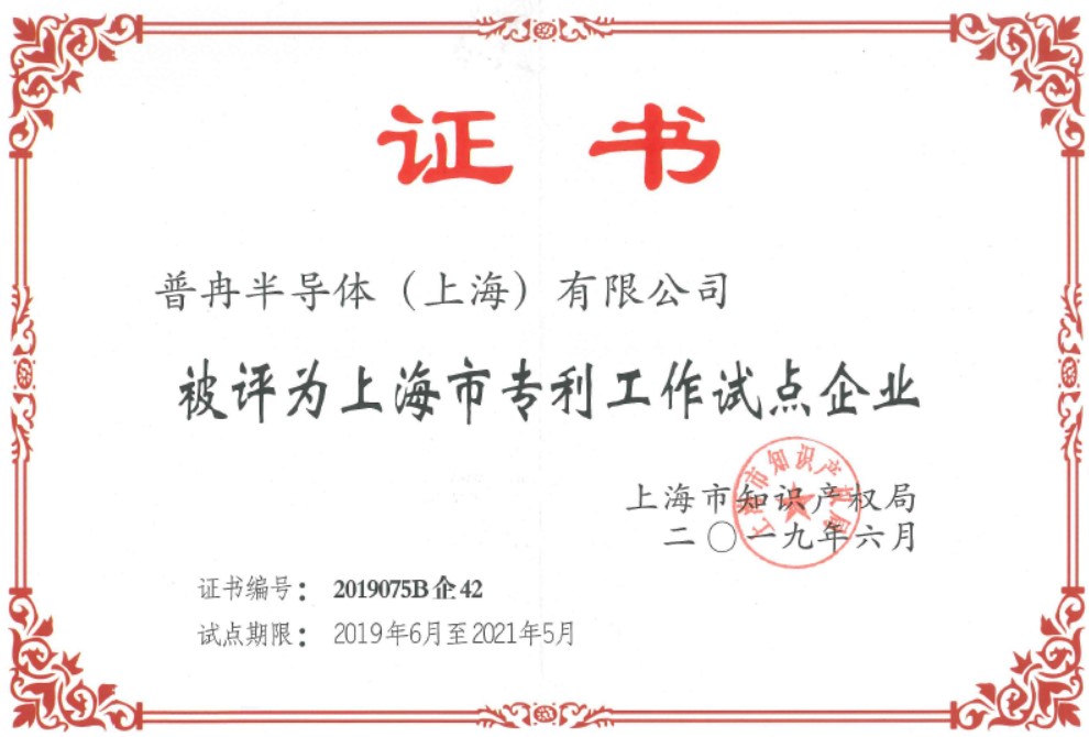 2019年上海市專利工作 試點(diǎn)企業(yè)